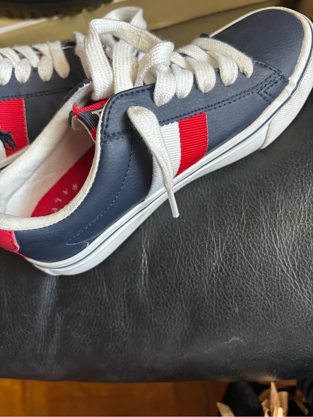 Ralph Lauren Navy, White & Red Kids Sneakers